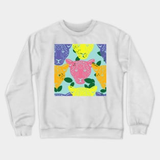 Cute Jaguar Vector Pattern Seamless Crewneck Sweatshirt